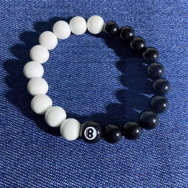 Wholesale Obsidian Cross Bracelet L Black Eight Billiards Bracelet