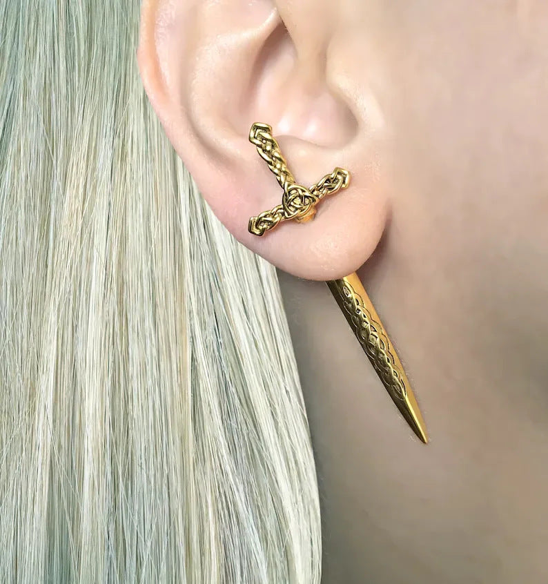 Wholesale Gothic Vintage Women's Sword Stud Earrings ACC-ES-FuSu028
