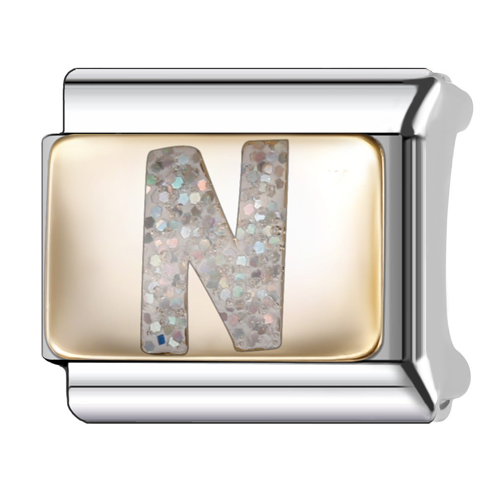 Wholesale Italian Module 9mm Oil-Dropping Gorgeous Letter Bracelet