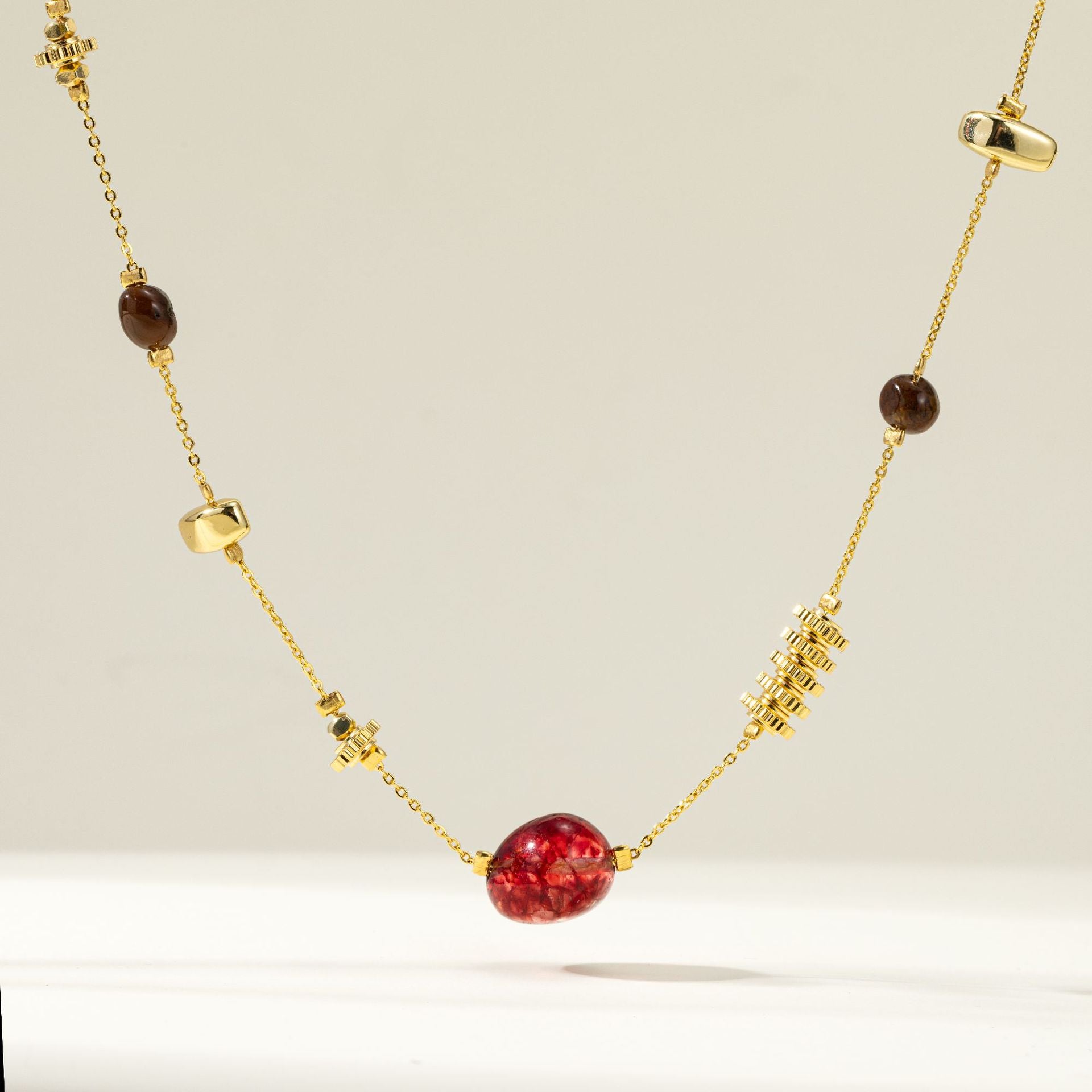 Wholesale double-wearing colored glaze natural stone chain