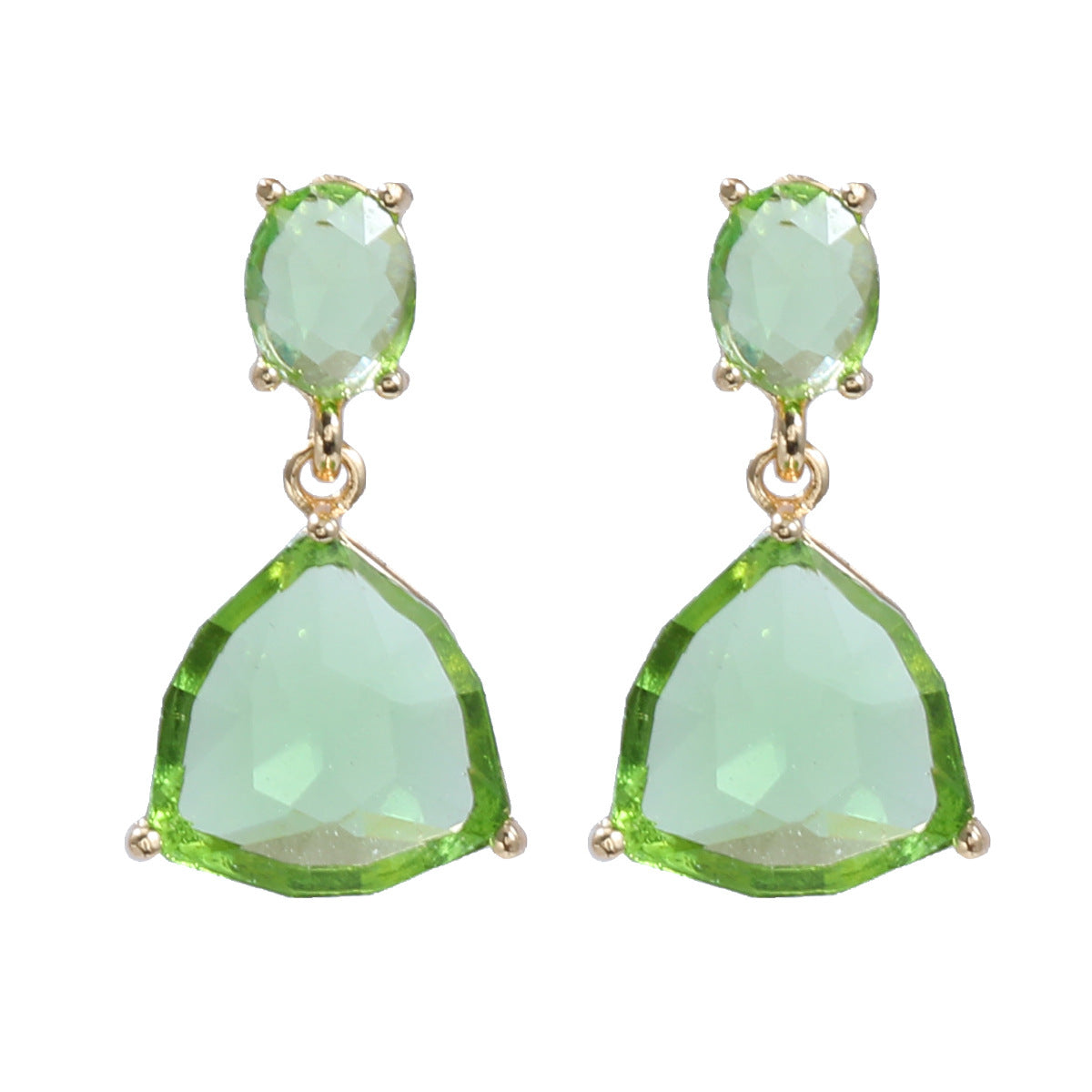 Wholesale Colored Diamond Earrings Triangle Earrings Alloy Earrings  ACC-ES-JL008