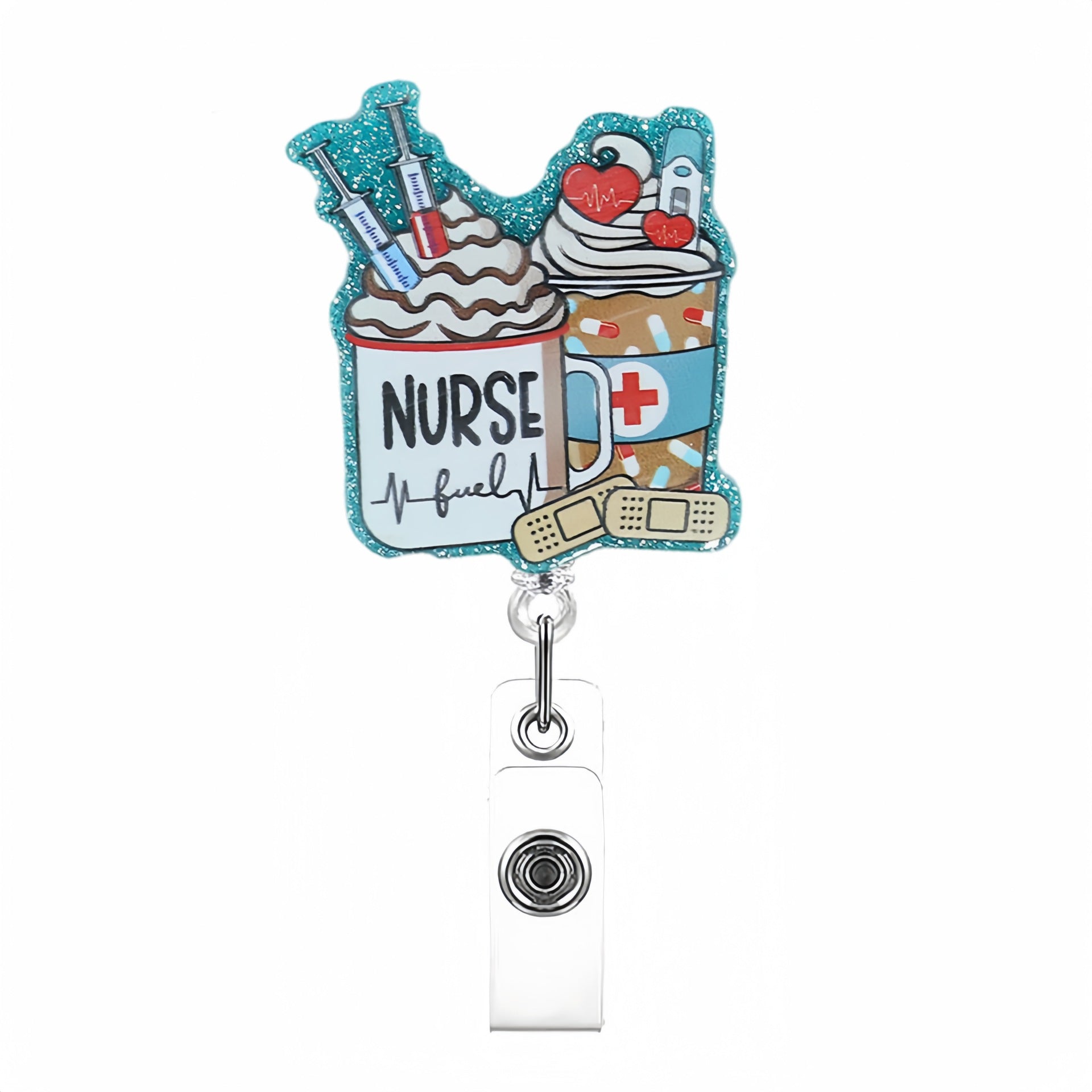Wholesale Funny Creative Medical Series Acrylic Retractable Rotating Badge Keychain
