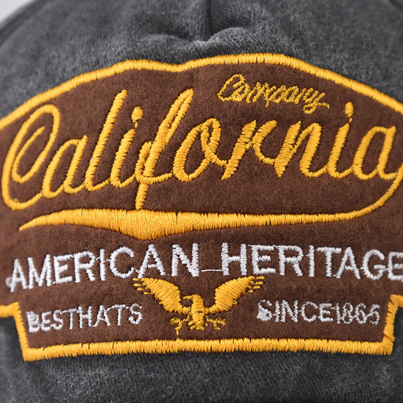 Wholesale Trendy Washed California Embroidery Baseball Cap Adjustable Breathable Summer Gift
