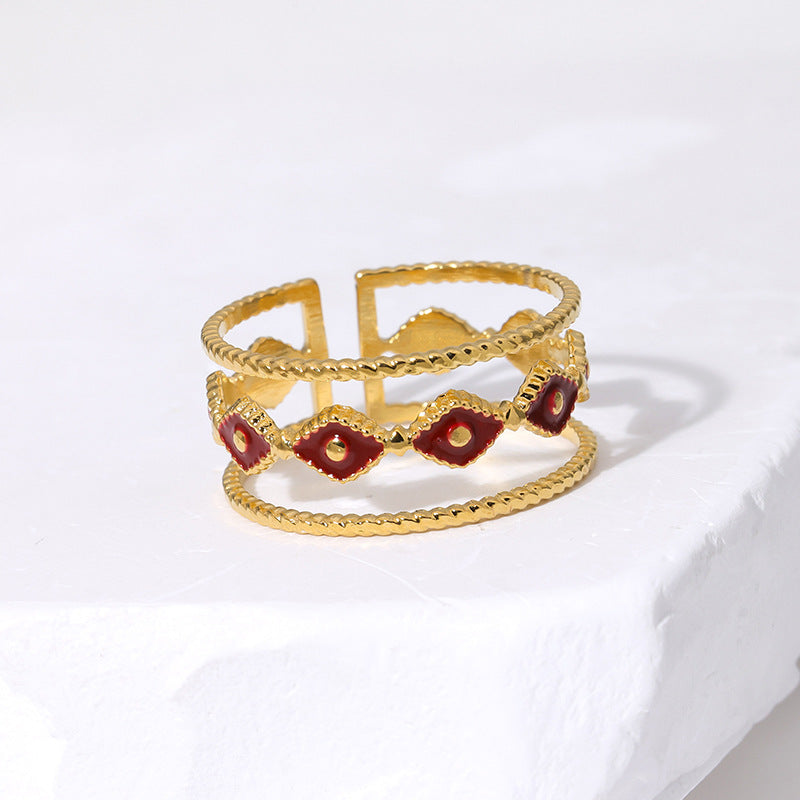 Wholesale Stainless steel vintage open ring,  adjustable.