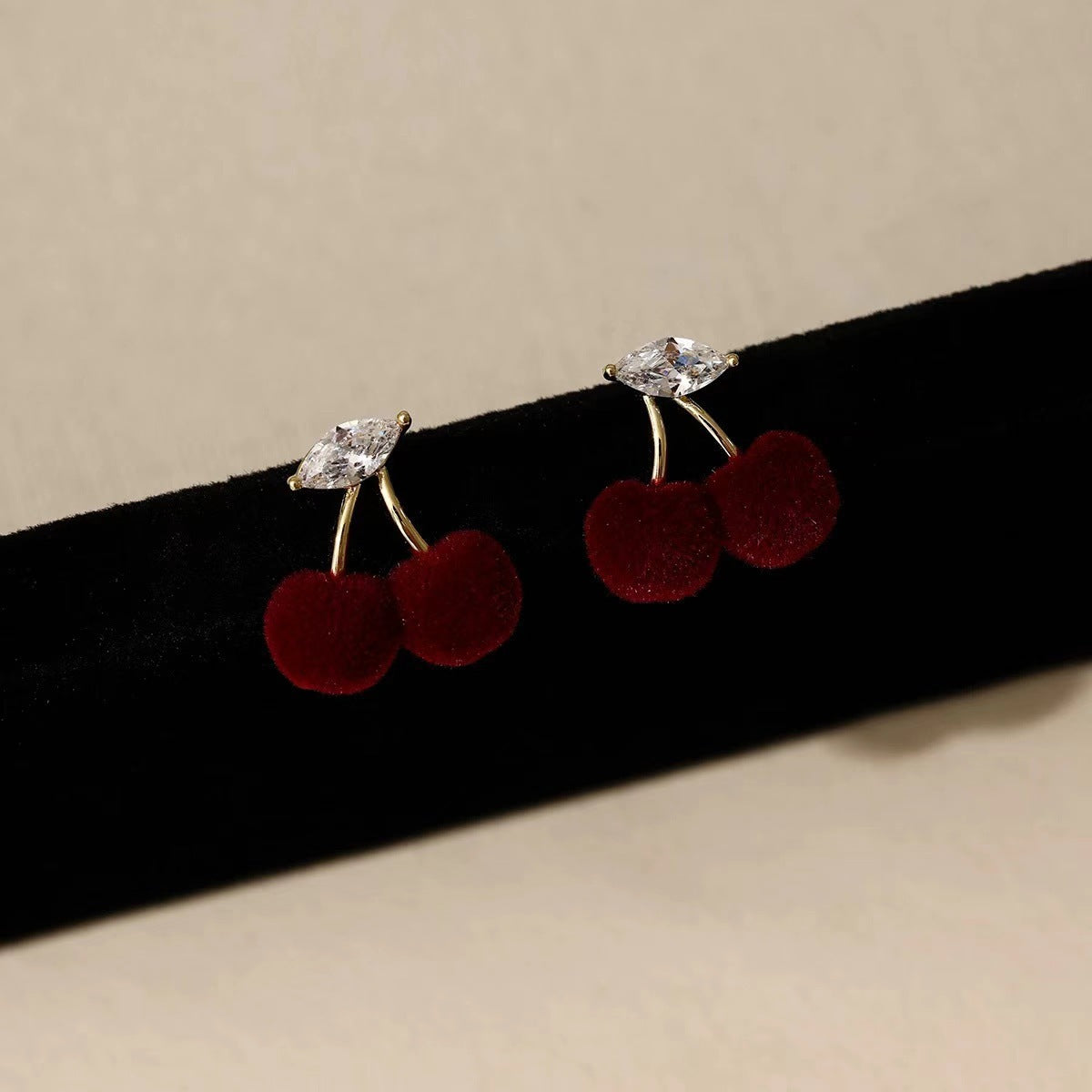 Wholesale cute red cherry earrings