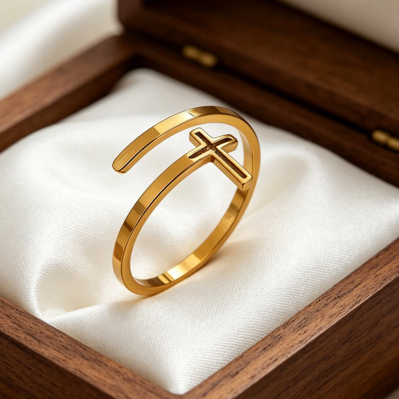 Wholesale Gold Plated Stainless Steel Cross Bracelet Unisex Fashion Jewelry Accessory for Boutique Resale