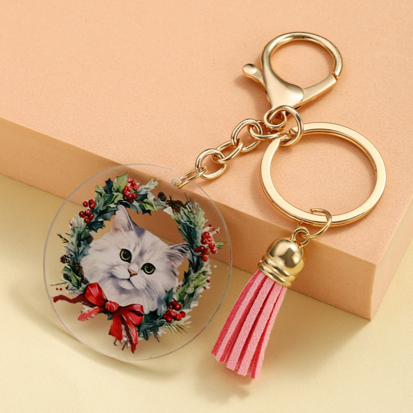 Wholesale 3D Printed Acrylic Cat Keychain ACC-KC-RongRui037