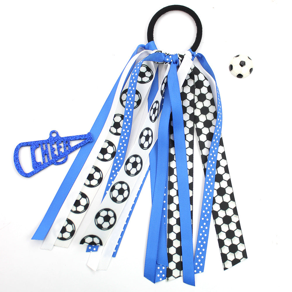 Wholesale 10pcs  Football Cheerleading Bow Hair Clips Hair Scrunchies