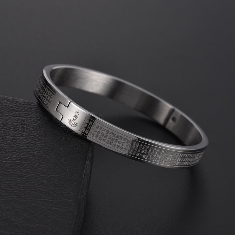 Wholesale  Compassion Curse text titanium steel bracelet