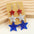 Wholesale  American Independence Day Multi-String Stitching Five-Pointed Star  Acrylic Earrings