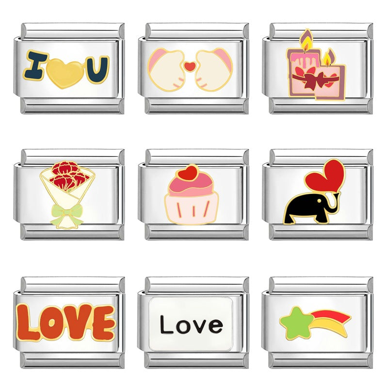 Wholesale  Italian Beaded Bracelet 9mm DIY Splicing Removable Father's Day Creative Stainless Steel Combinable Bracelet