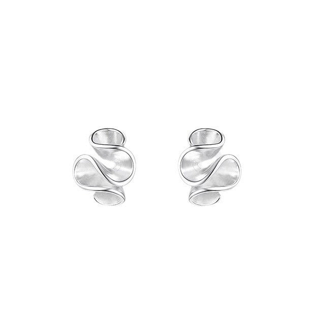 Wholesale Frosted Silver Copper Flower Geometric Ear Clips Fashion Accessory Gift