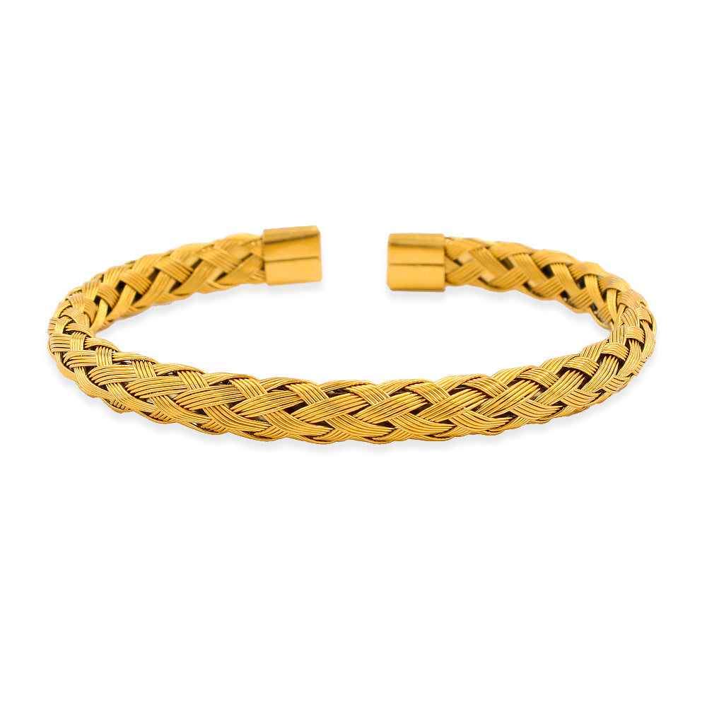 Wholesale Stainless Steel Bracelets Braided Wire Open Bracelet ACC-BT-Yueshi002