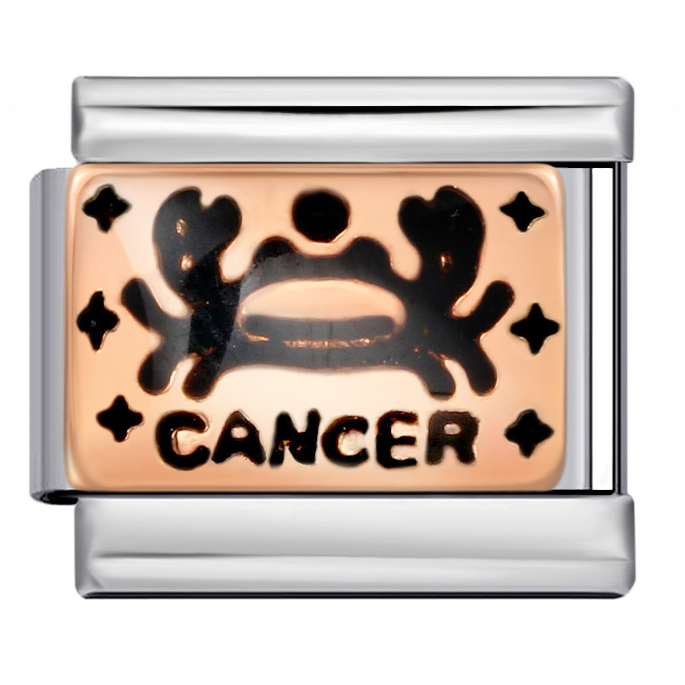 Wholesale Italian Charm Bracelet 9mm DIY Splicing Removable 12 Constellation Stainless Steel Composable Bracelet