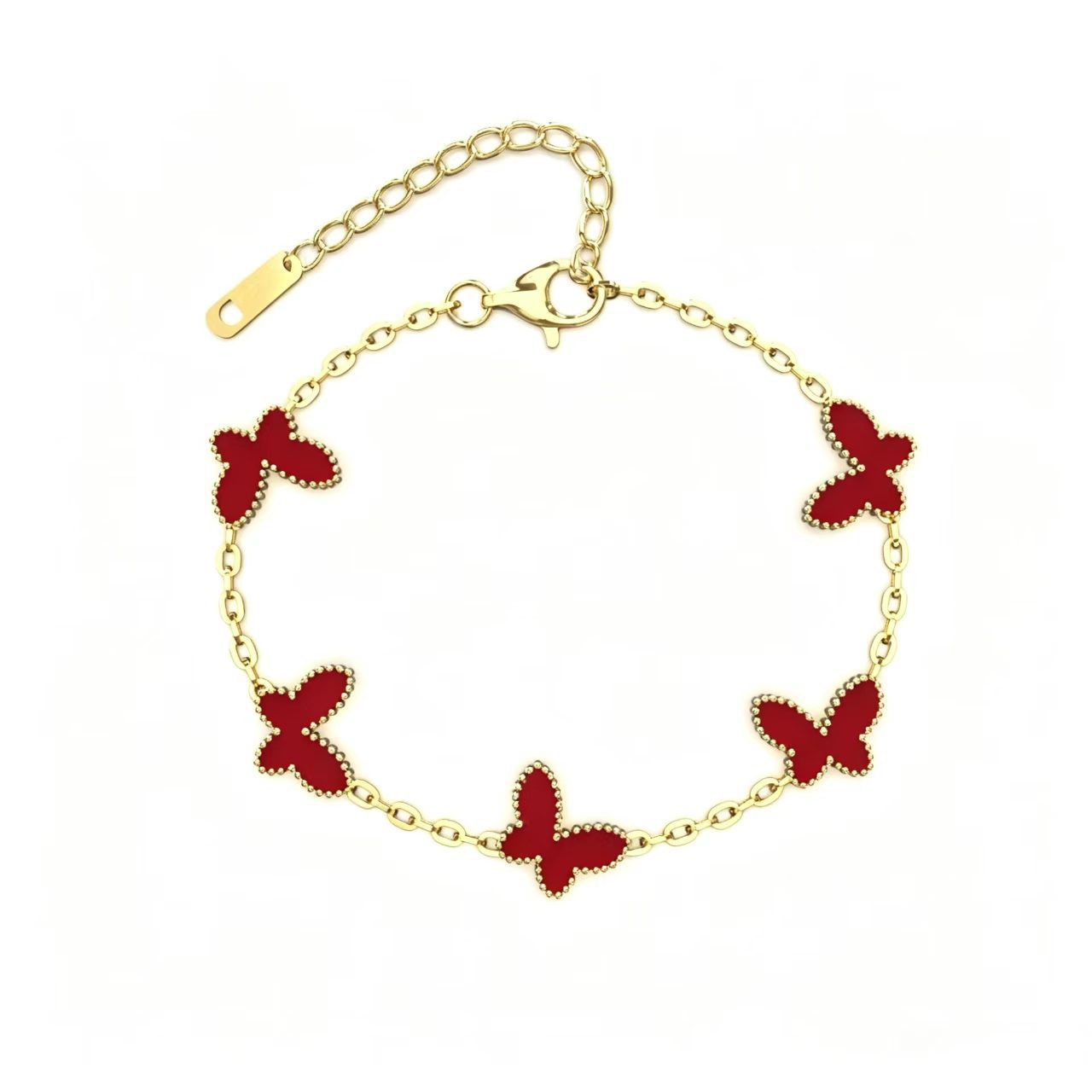Wholesale Titanium Steel Butterfly Bracelet with Real Gold Plating - Light Luxury Jewelry Accessory for Everyday Wear,  Gift for Girls