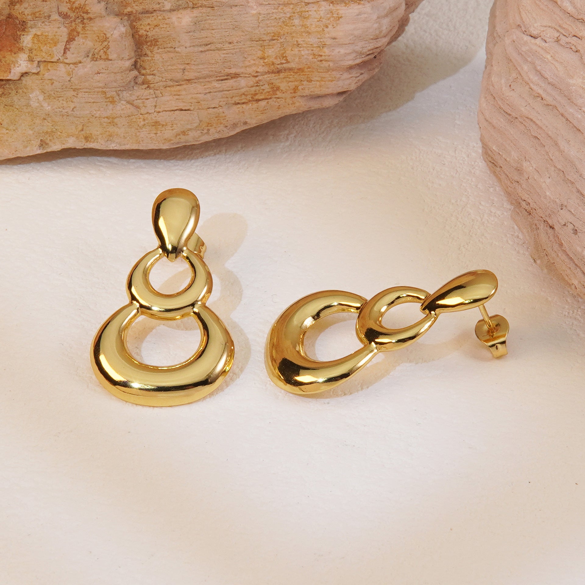 Wholesale Stainless steel high-profile geometric hoop earrings