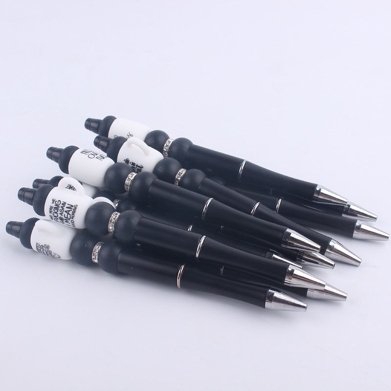Wholesale  beaded pen creative handmade cartoon cup silicone beaded pen