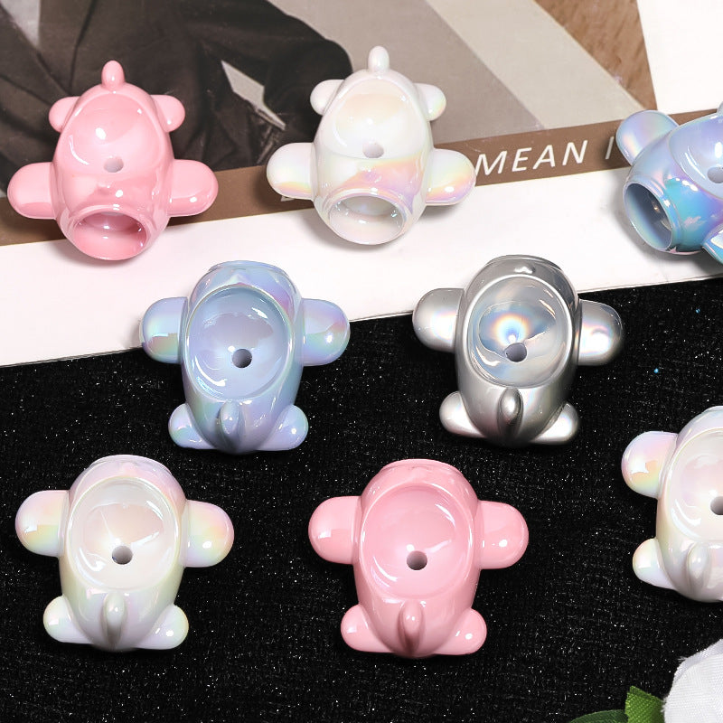 Wholesale 50pcs Cartoon Spaceship Perforated Acrylic Beads Diy Accessories ACC-BDS-BLG089