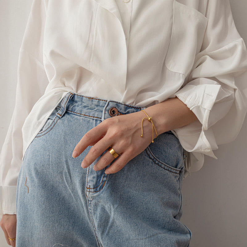 Wholesale Vintage Adjustable Bracelet 18K Gold Snake Bone Chain Titanium Steel Bracelets ACC-BT-Hengx001