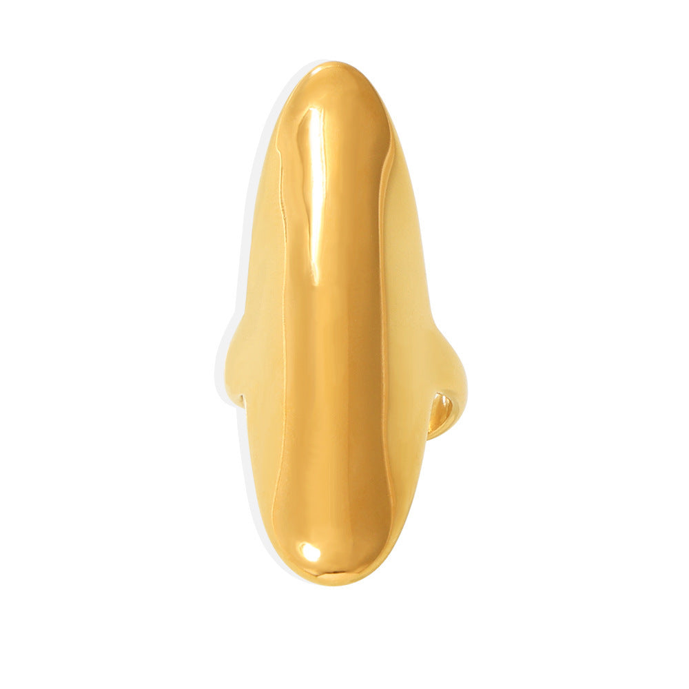 Wholesale Stainless Steel  Irregular Long Texture Fine Polished Open Ring