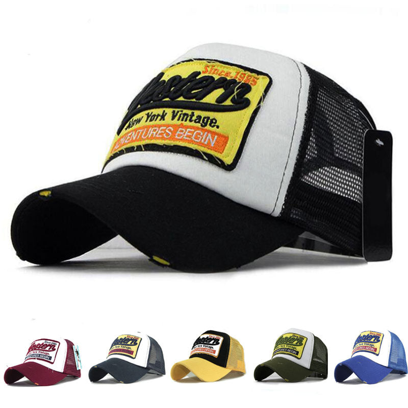 Wholesale Men S Western 3D Embroidered Cotton Mesh Baseball Cap Trendy Outdoor Style