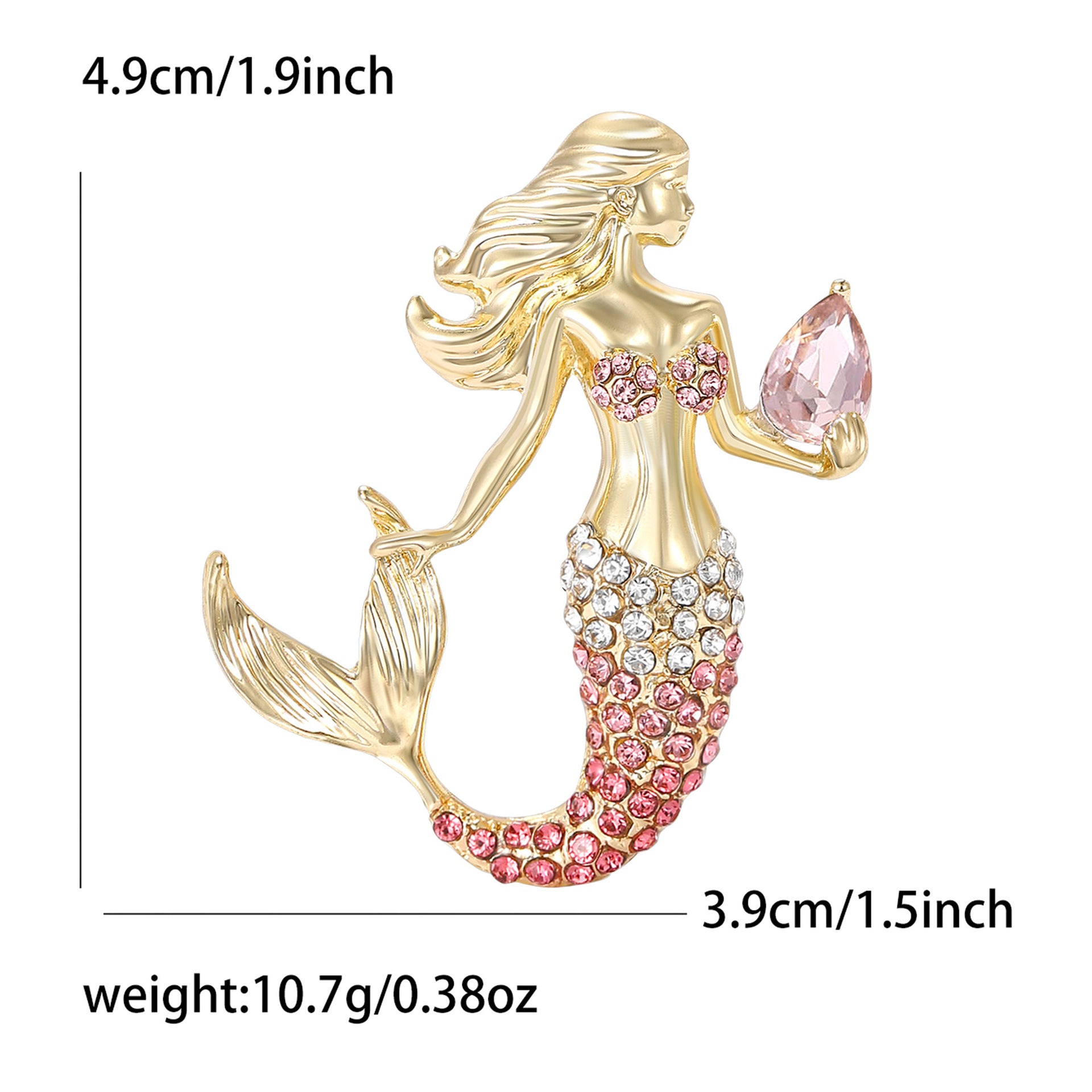 Wholesale Modern Mermaid Rhinestone Brooch Alloy Women S Casual Chic Fashion Jewelry Accessory For Everyday Wear