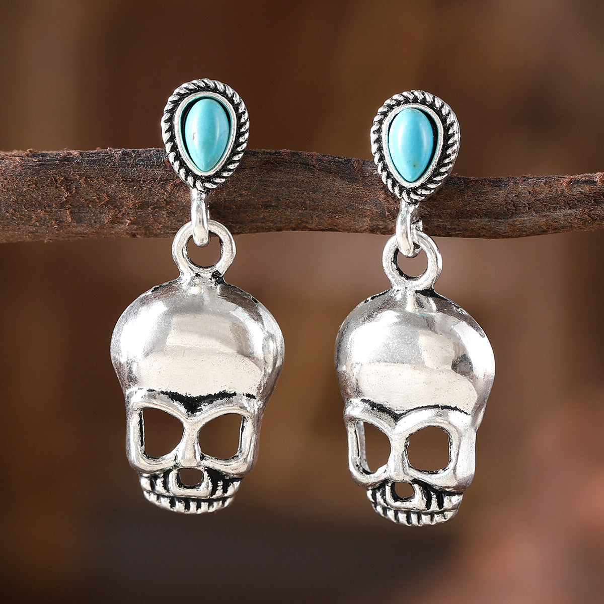 Wholesale  Skull Earrings Punk Style Zinc Alloy Fashion Accessory Trendy Gift For Party Boutique Resale