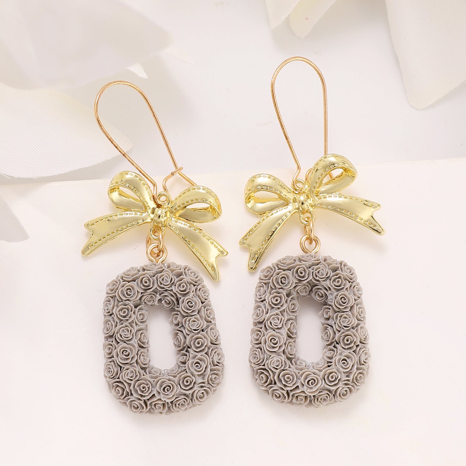 Wholesale  Cute Bow Ribbon  Pearl Love Earrings
