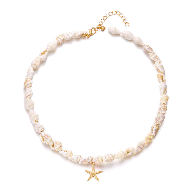 Wholesale  fashion starfish pendant necklace creative  summer conch shell starfish necklace