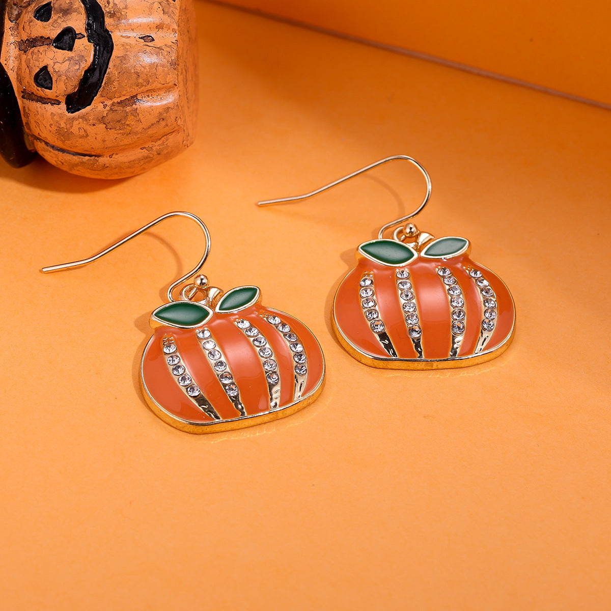 Wholesale Alloy Electroplated  Pumpkin Earrings Trendy Jewelry Accessory