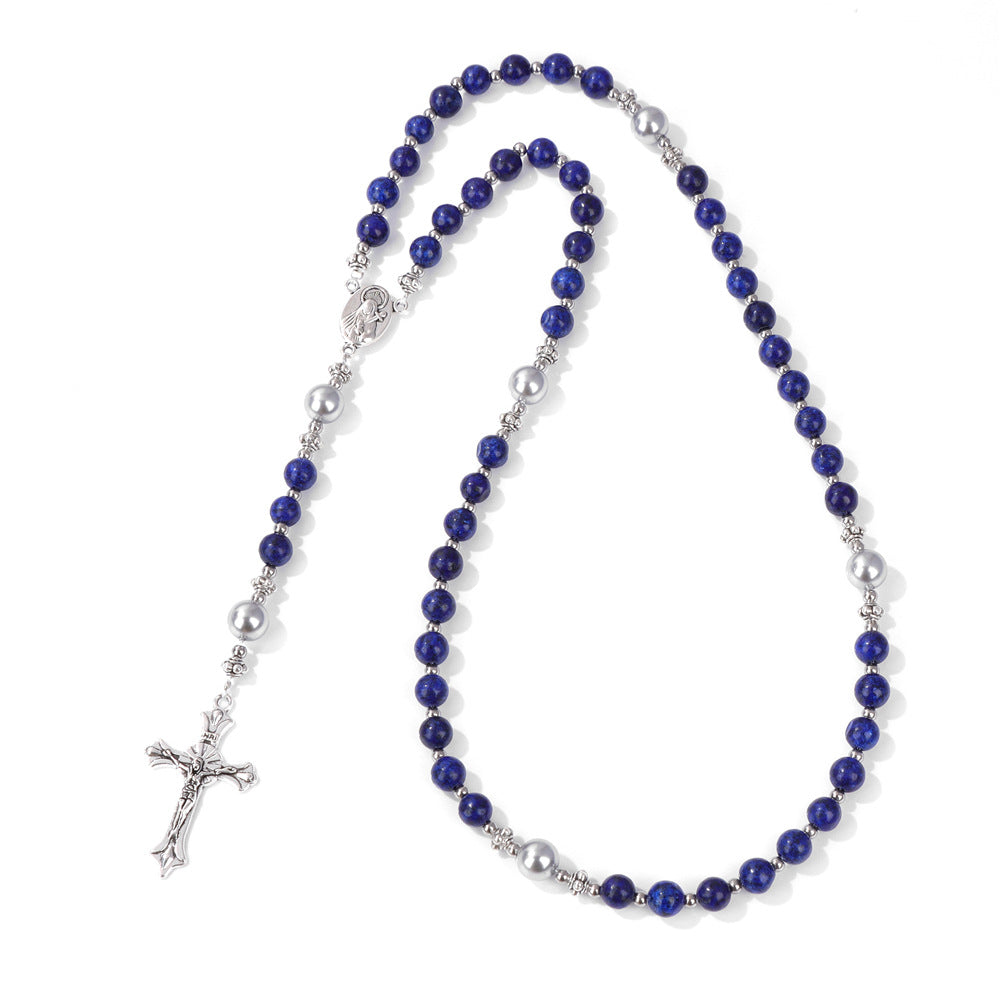 Wholesale Cross Shape Natural Stone Bead Bracelet Unisex Handmade Jewelry for Travel Gift Resale