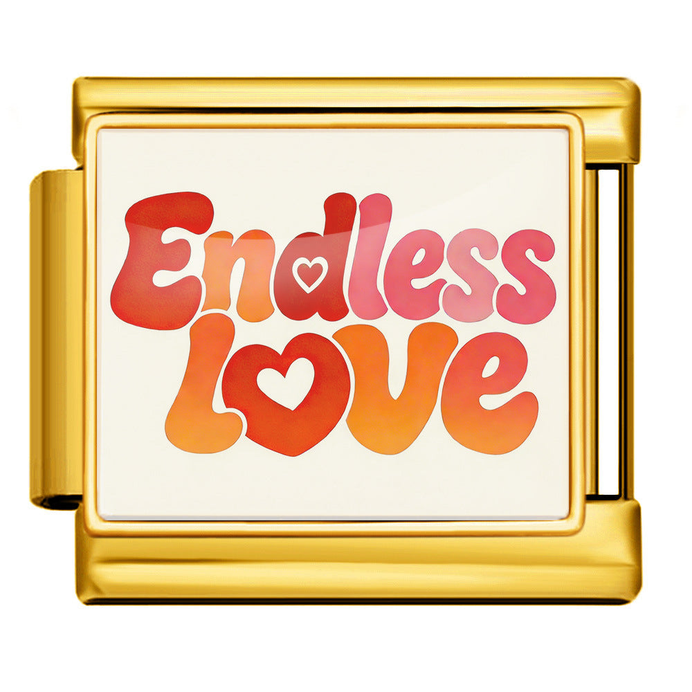 Wholesale 9mm Italian Charm Starter Bracelets DIY Valentine' s Day Heart-Shaped Stainless Steel Composable Bracelet