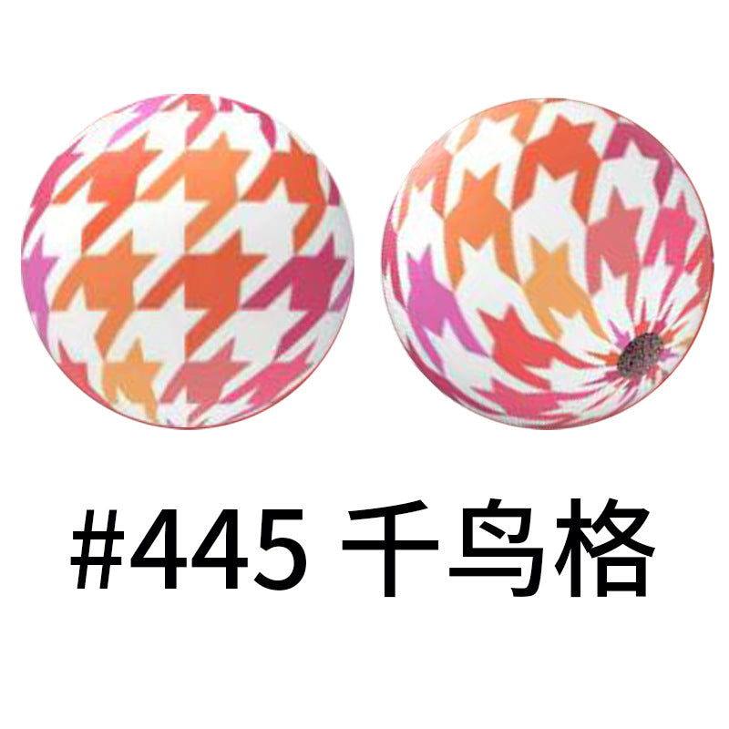 Wholesale 50pcs 15mm Western Style Leopard Skull Color Aztec Printed Silicone Balls Beads ACC-BDS-HeSheng001