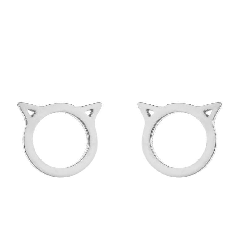 Wholesale  Cute Animal Earrings  Stainless Steel New Bat Rabbit Bird Cat Earrings