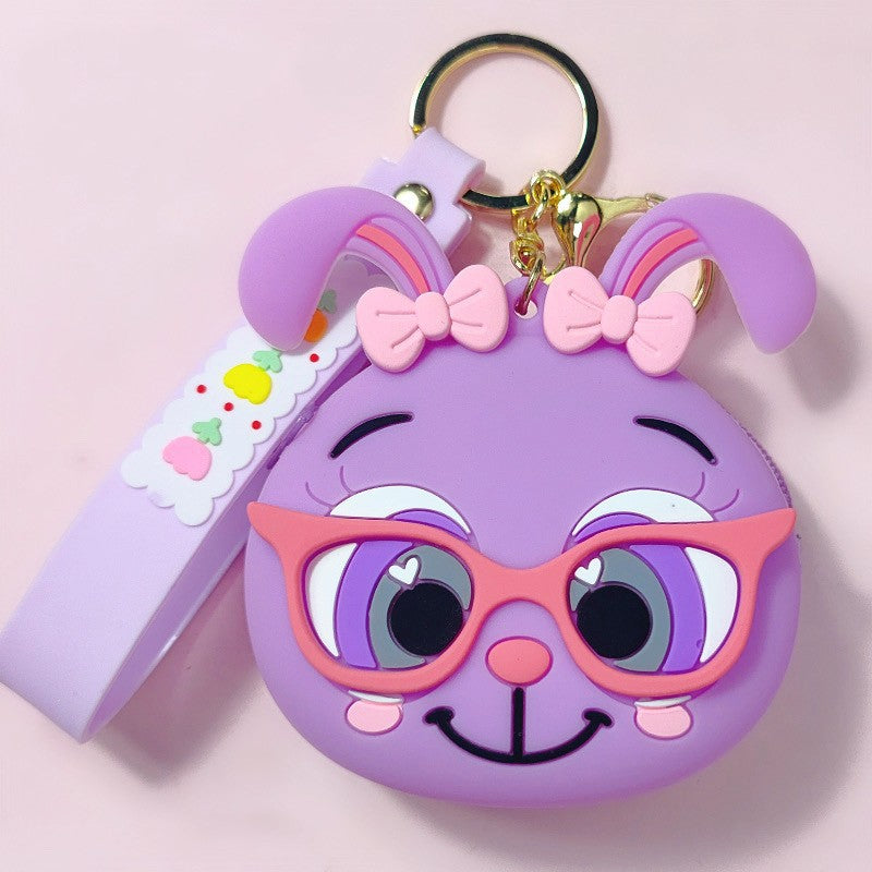 Wholesale Cute cartoon silicone wallet keychain