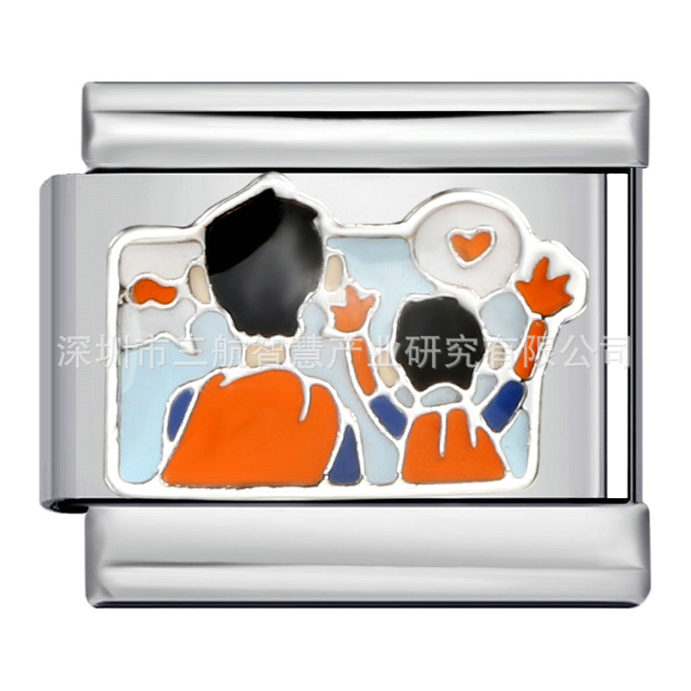 Wholesale 5pcs Italian Charm Bracelet 9mm DIY Splicing Bowling Ball Stainless Steel Composable Bracelet