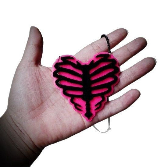 Wholesale Retro  Acrylic Heart Pendant Necklace And Earrings Set Vintage Collarbone Jewelry Accessory Gift