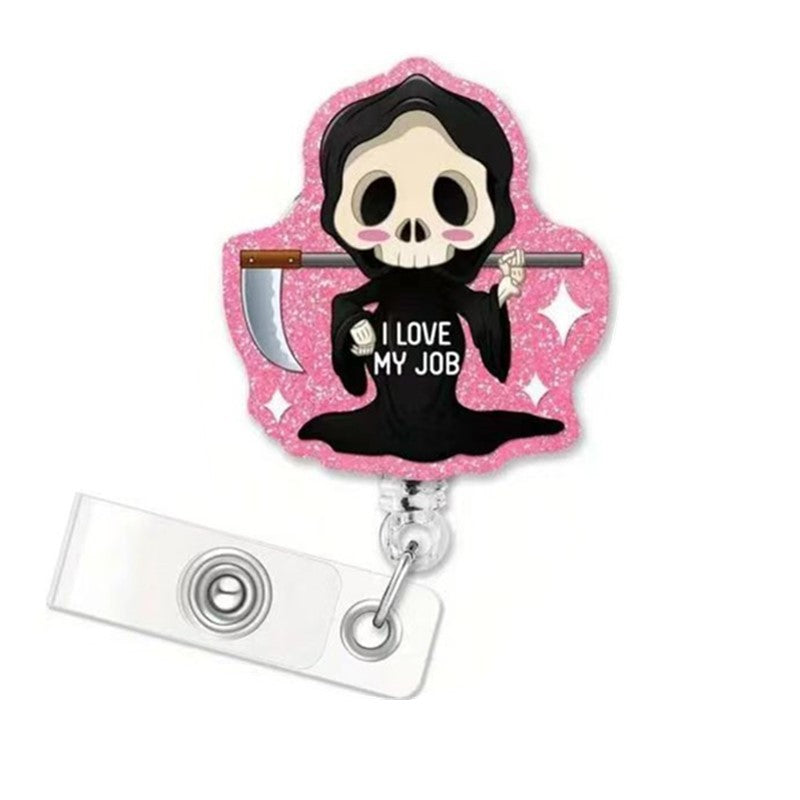 Wholesale  Skull Retractable Badge Reel Fashion Accessory for ID Badge Keychain Gift Boutique Resale