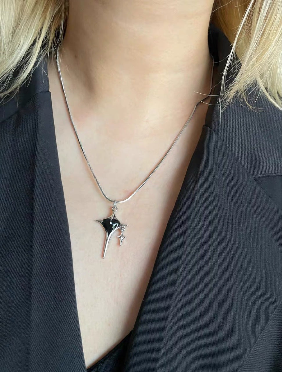 Wholesale Titanium Steel cross star love snake bone necklace