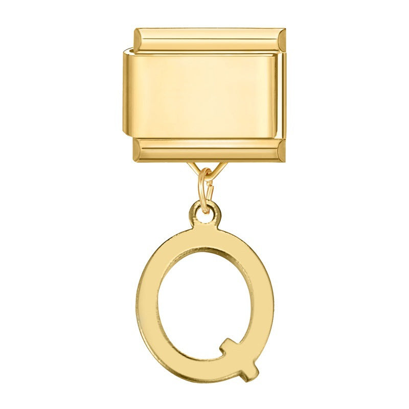 Wholesale 9mm Italian Charm Starter Bracelets DIY Letter Series Stainless Steel Composable Bracelet