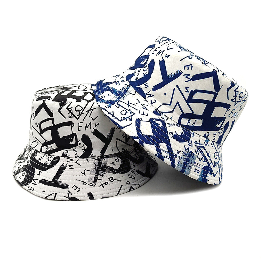 Wholesale  Hat Letter Graffiti Fisherman Hat Bucket Hat