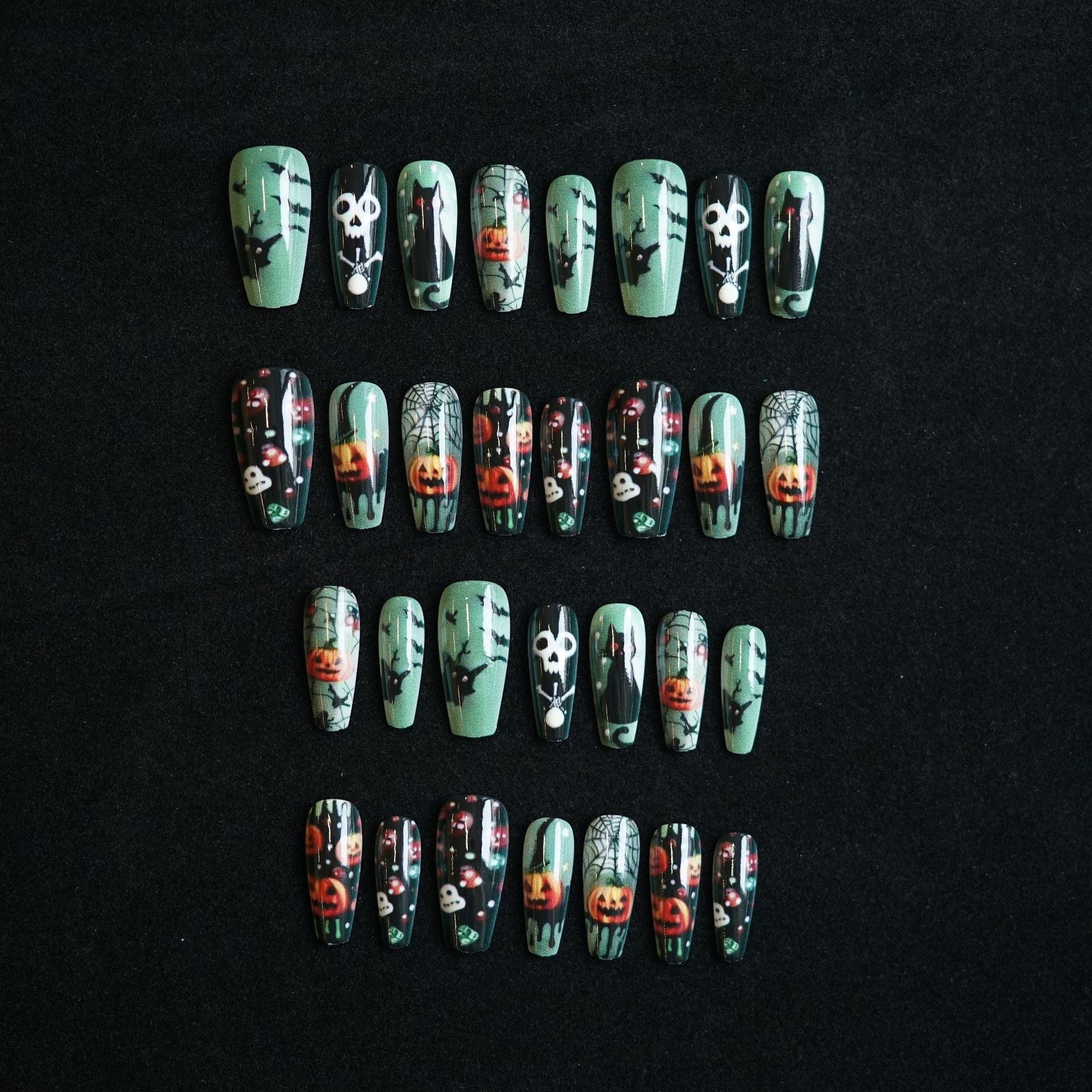 Wholesale 24 Pieces/ box  Pumpkin Nails Kits Nail Stickers