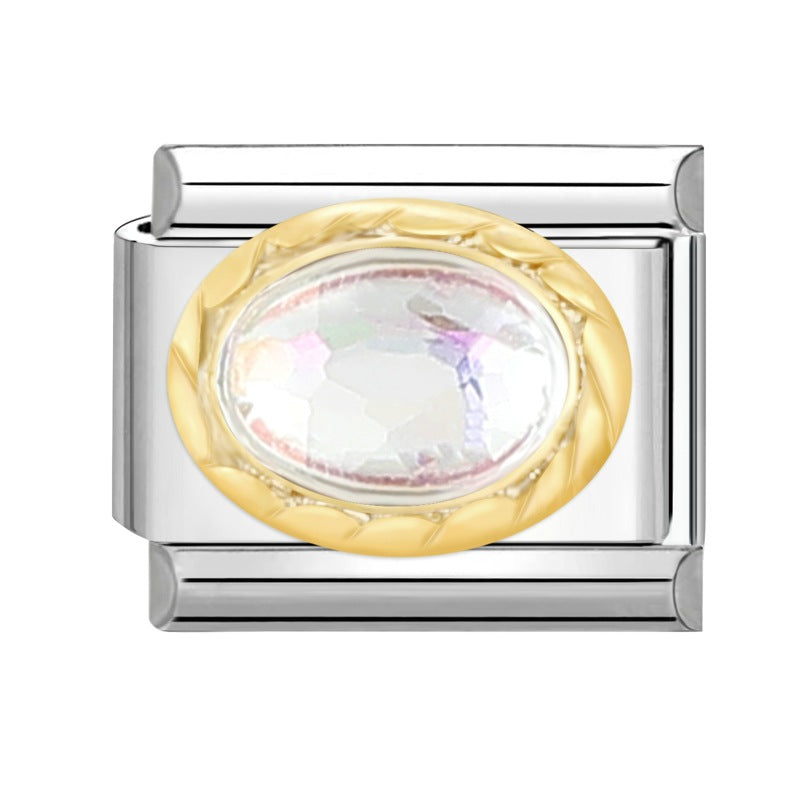 Wholesale Italian modular bracelet 9mm DIY splicing detachable simple pattern stainless steel combinable bracelet