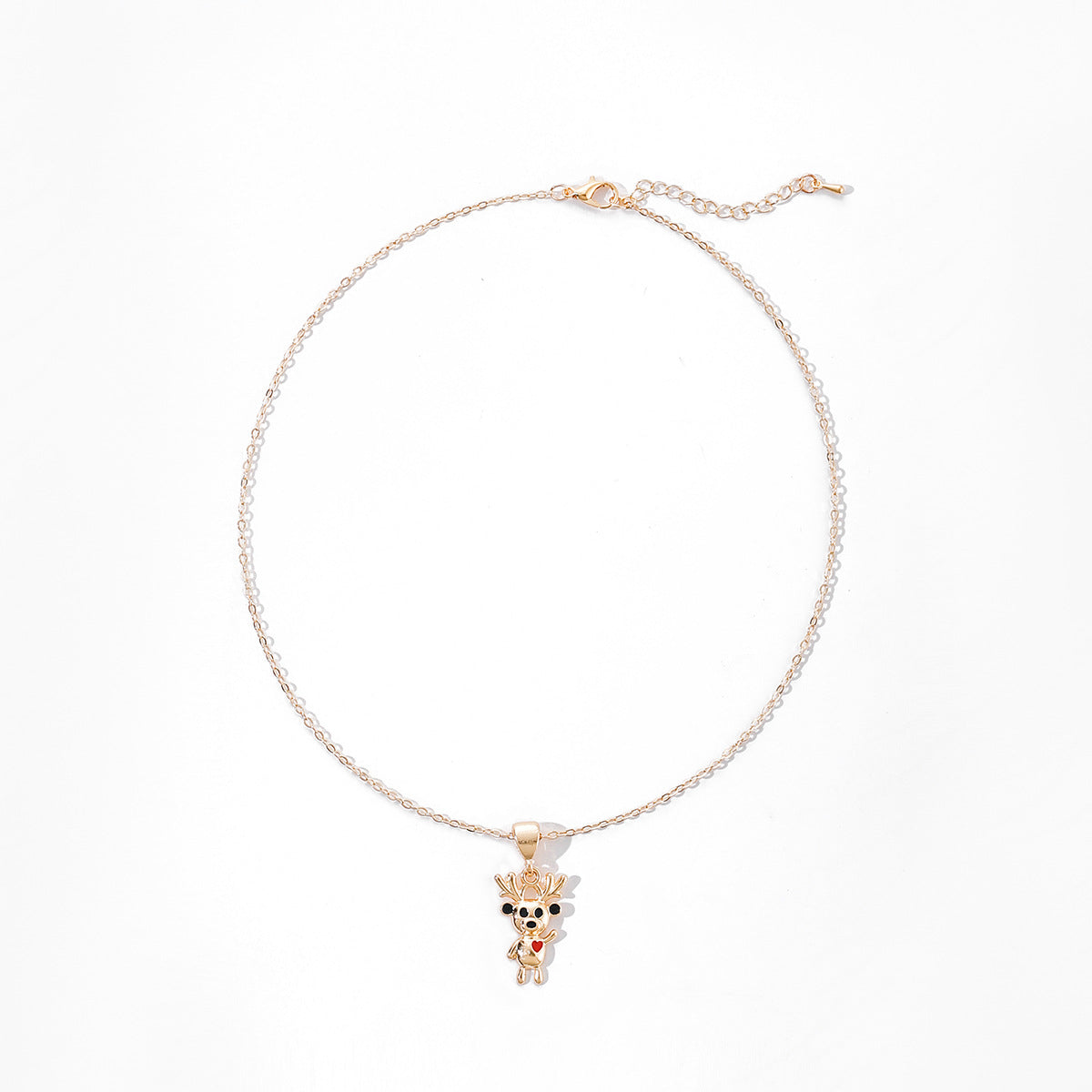 Wholesale Christmas cartoon oil dripping  elk necklace