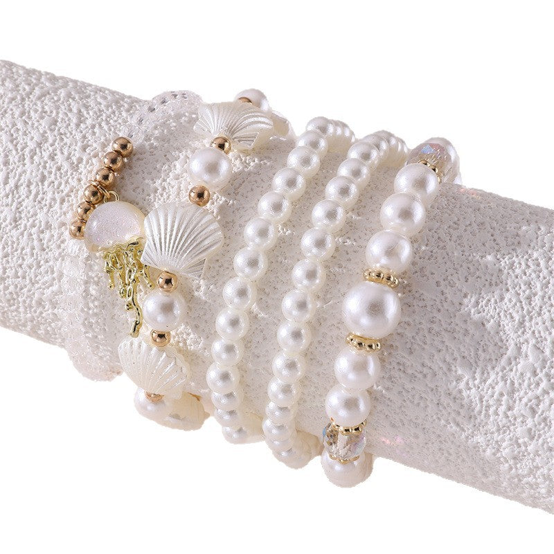Wholesale Pearl Bracelet Metal Spacer Bracelet Jellyfish Pearl Bracelet
