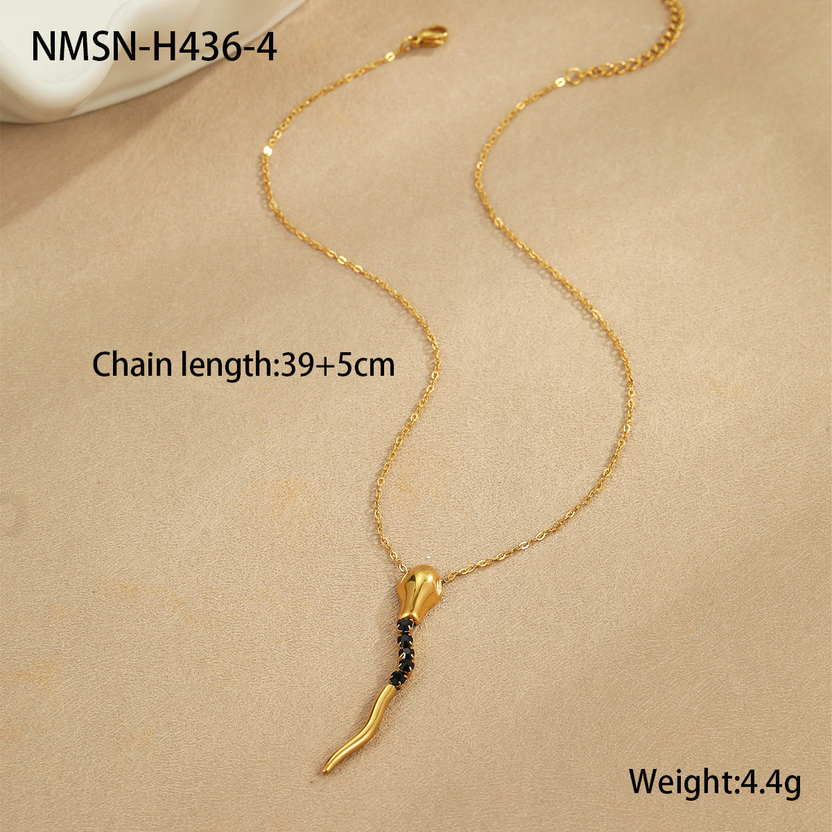 Wholesale  style snake-shaped snake element stainless steel necklace