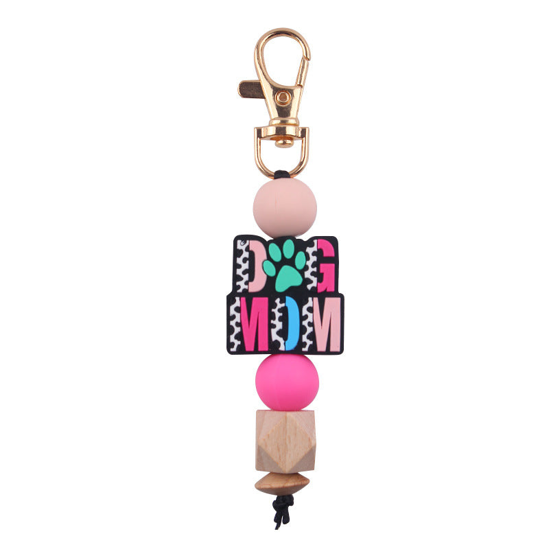 Wholesale MaMa Silicone Beaded Keychain Mother's Day Creative Keychain ACC-KC-GuangTian069