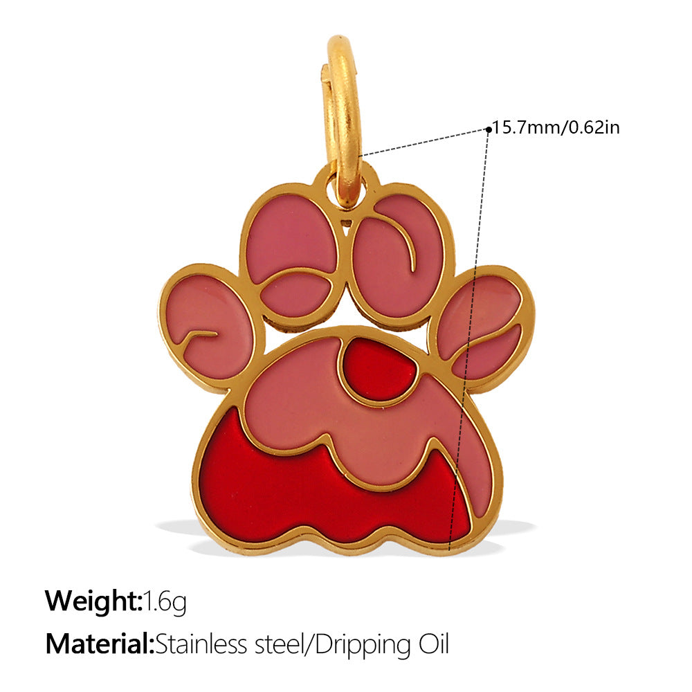 Wholesale Cute Cartoon Dog Paw Print Pendant Charms