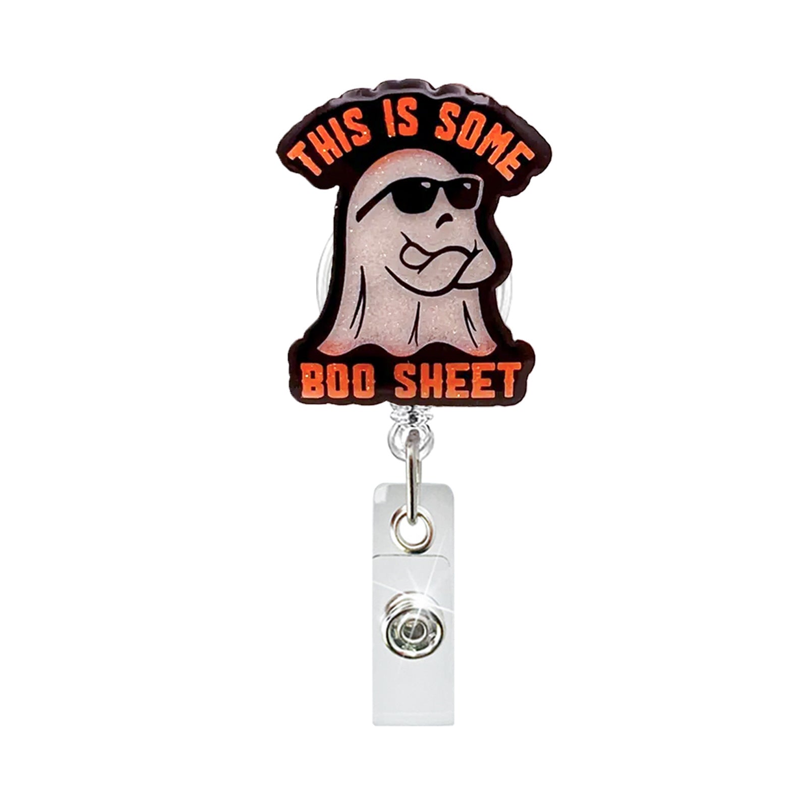 Wholesale ABS Retractable Badge Reel with  Ghost Skull Design - Stylish ID Holder for Office or Bag Charm