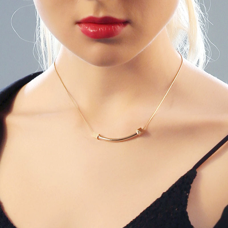 Wholesale Titanium Steel Square Smiley Face Necklace ACC-NE-YuXun005